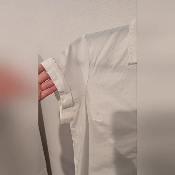 J. Crew Quarter Button Polo Cotton White Shirt - Picture 4 of 5